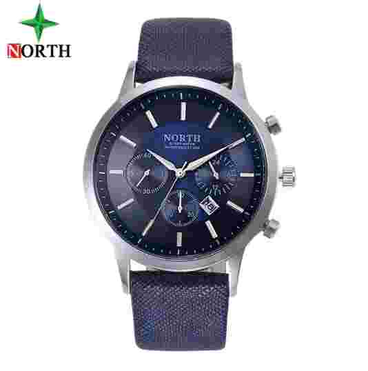 NORTH Luxury Mens Quartz Genuine Leather Casual Sport Watch