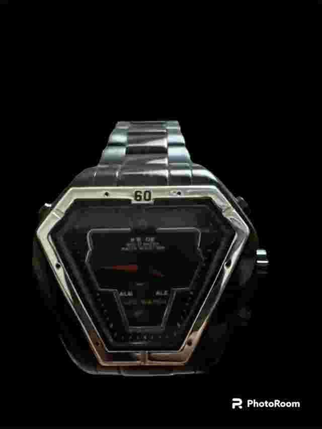 Watch Weide Triangle Men Led Stanless Steel Weter Resistant Japan Movt Men