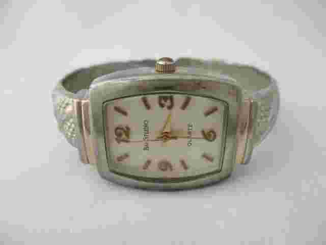 Bay Studio Women's Analog Watch Silver Toned Cuff Band