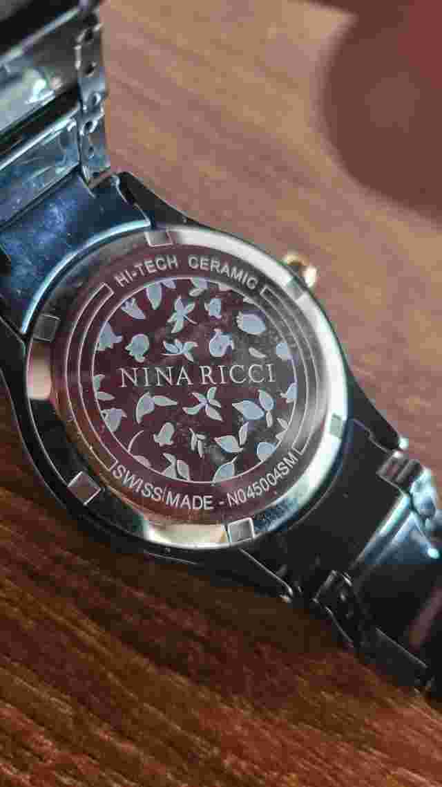 Nina Ricci - Black Dial Stainless Steel Band Ladies Watch
