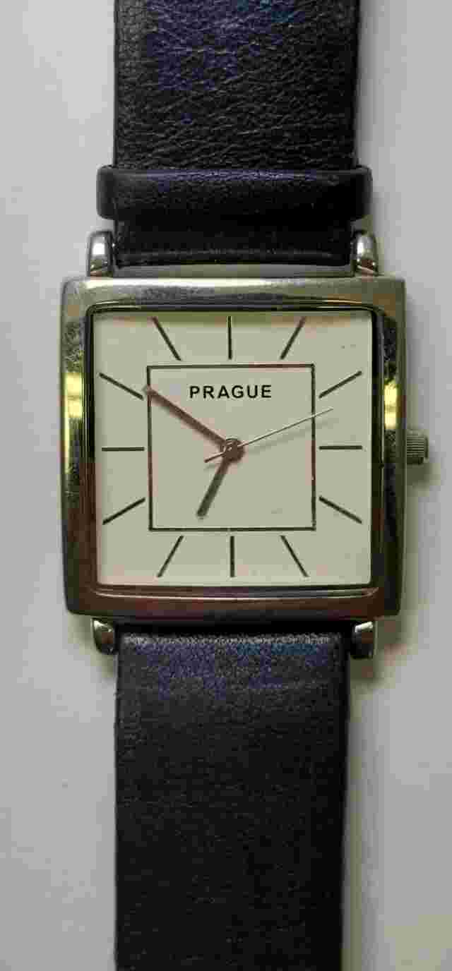 Vintage PRAGUE Quartz Analog Mens Watch Water Resistant Japan Movement