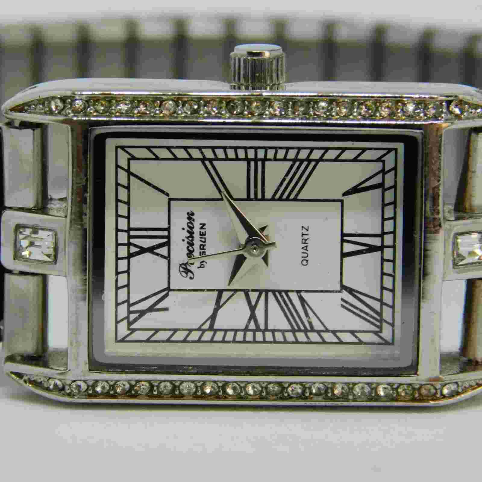 Precision by GRUEN GP582L Silver Tone Women's Watch Sz. 6 1/2" New Battery