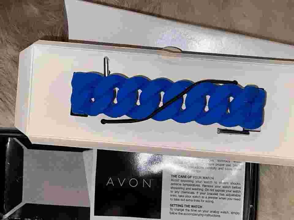 Avon Bright Pastel Linked Silicone Watch in Blue New In Box