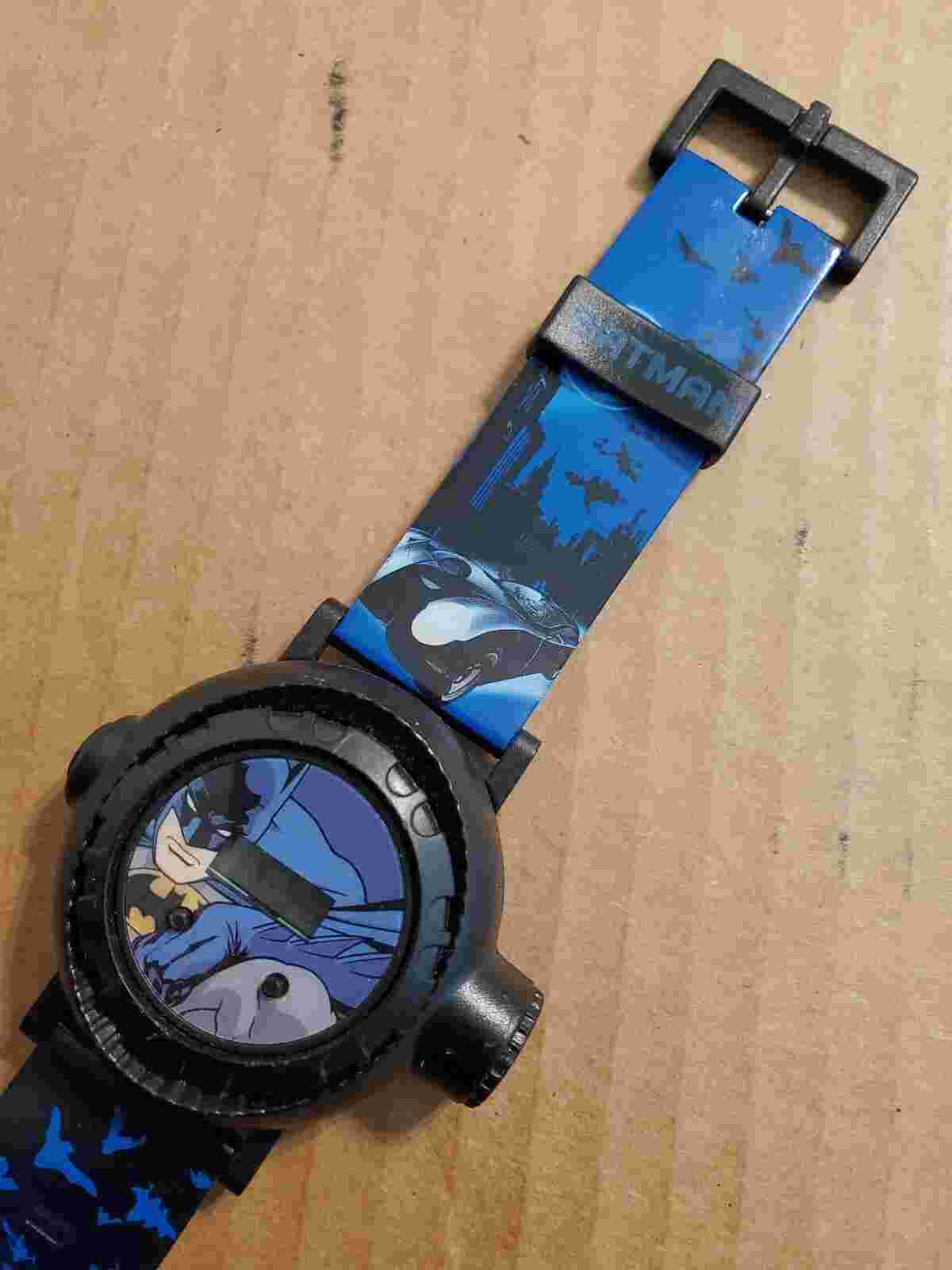 Blue & Black Batman Landscape LCD Watch with bat signal