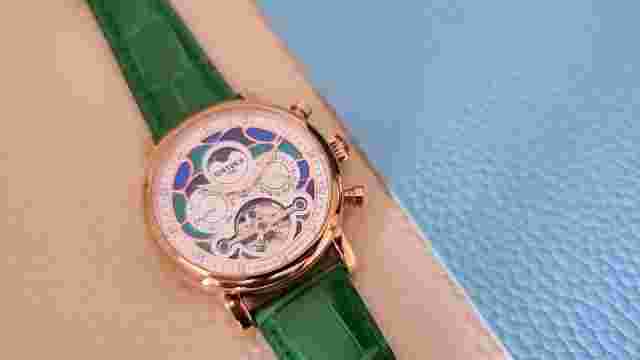 Mens Automatic Mechanical Watch Date Day Luminous Rose Gold Orange Leather Strap