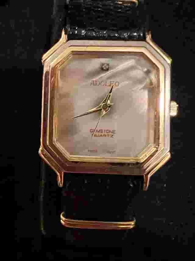 ADOLFO Women's Watch, Diamond On Mother Of Pearl German Quartz Watch