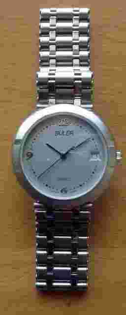 BULER NEW SWISS MADE WATCH - MATT SILVER & SILVER PLATED CASE - LEATHER BAND