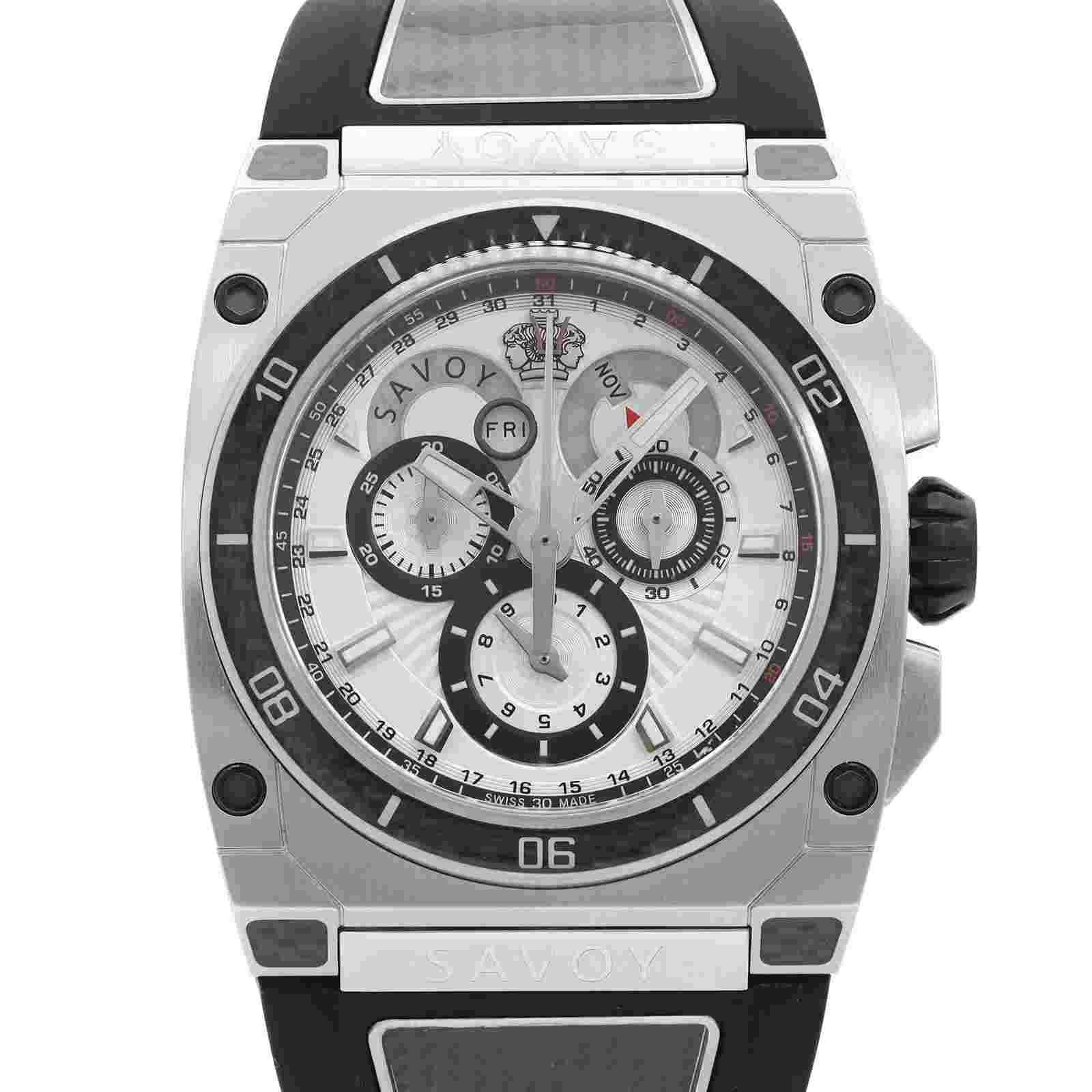 Savoy Extreme Carbon 43mm Chronograph Steel Silver Dial Watch D1201D.04A.RB10