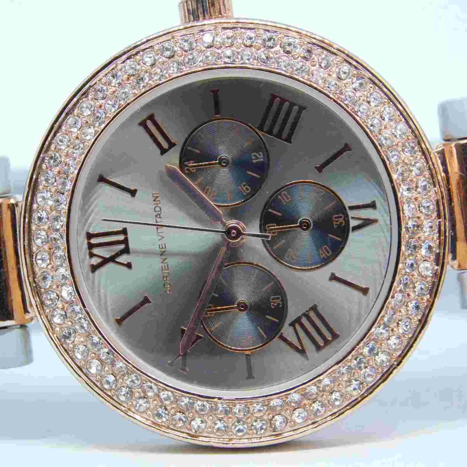 ADRIENNE VITTADINI AD10102 Cuff Bracelet Women's Watch Sz. 6 1/4" New Battery