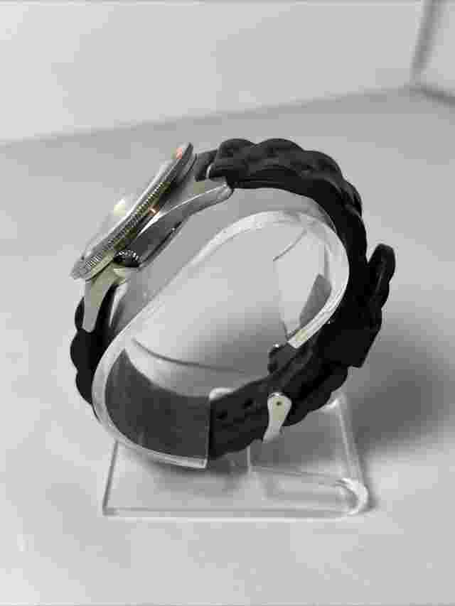 Vintage Helbros Elgin 351 Self Winding Steel Diver Date Watch 38mm 25 J Serviced