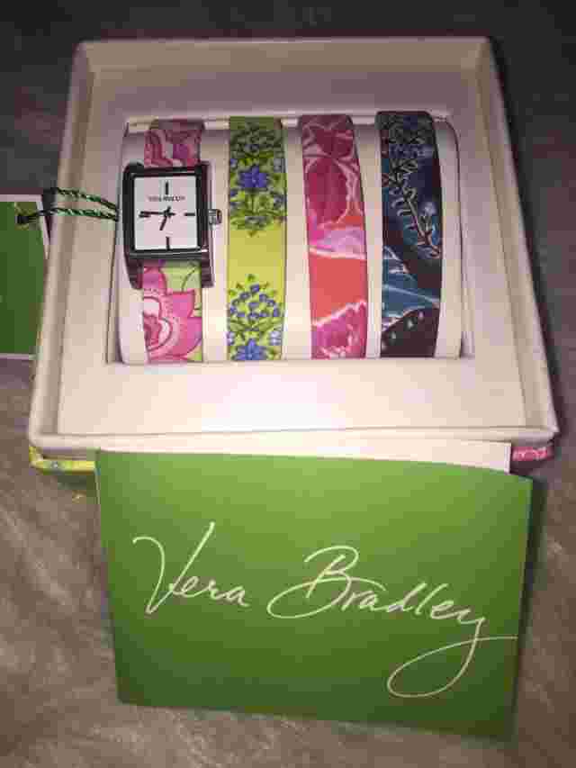 VERA BRADLEY 2006 WATCH SET JAVA BLUE, PETAL PINK, HOPE TOILE & CITRUS.