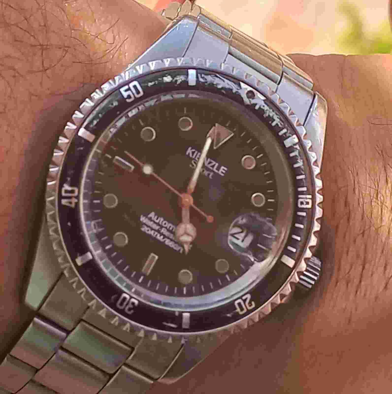 Vintage Kienzle Diver Watch Vintage Mercedes Hands Patina Automatic 40mm