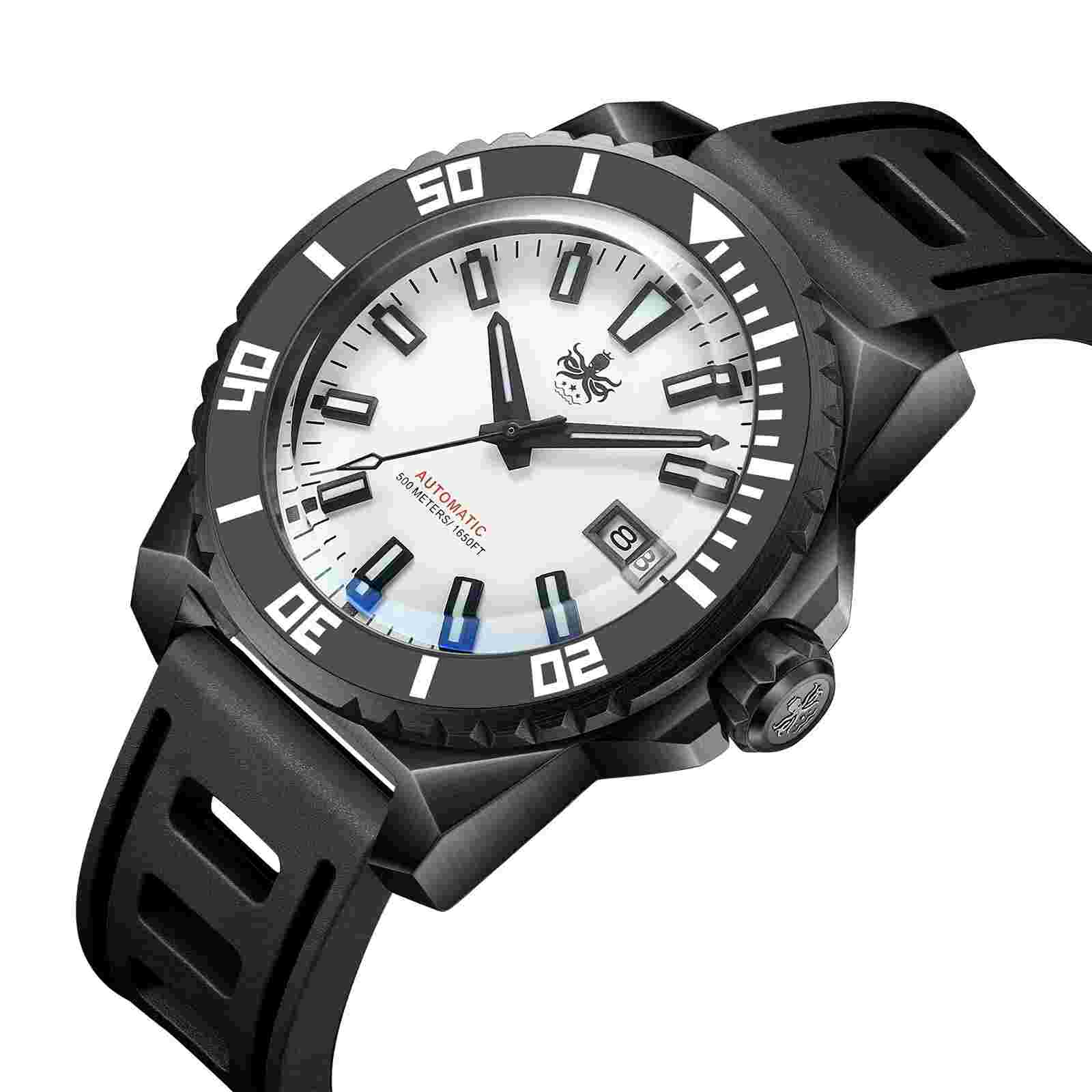 PHOIBOS LEVIATHAN PY032E DLC 500M Automatic Diver Watch White