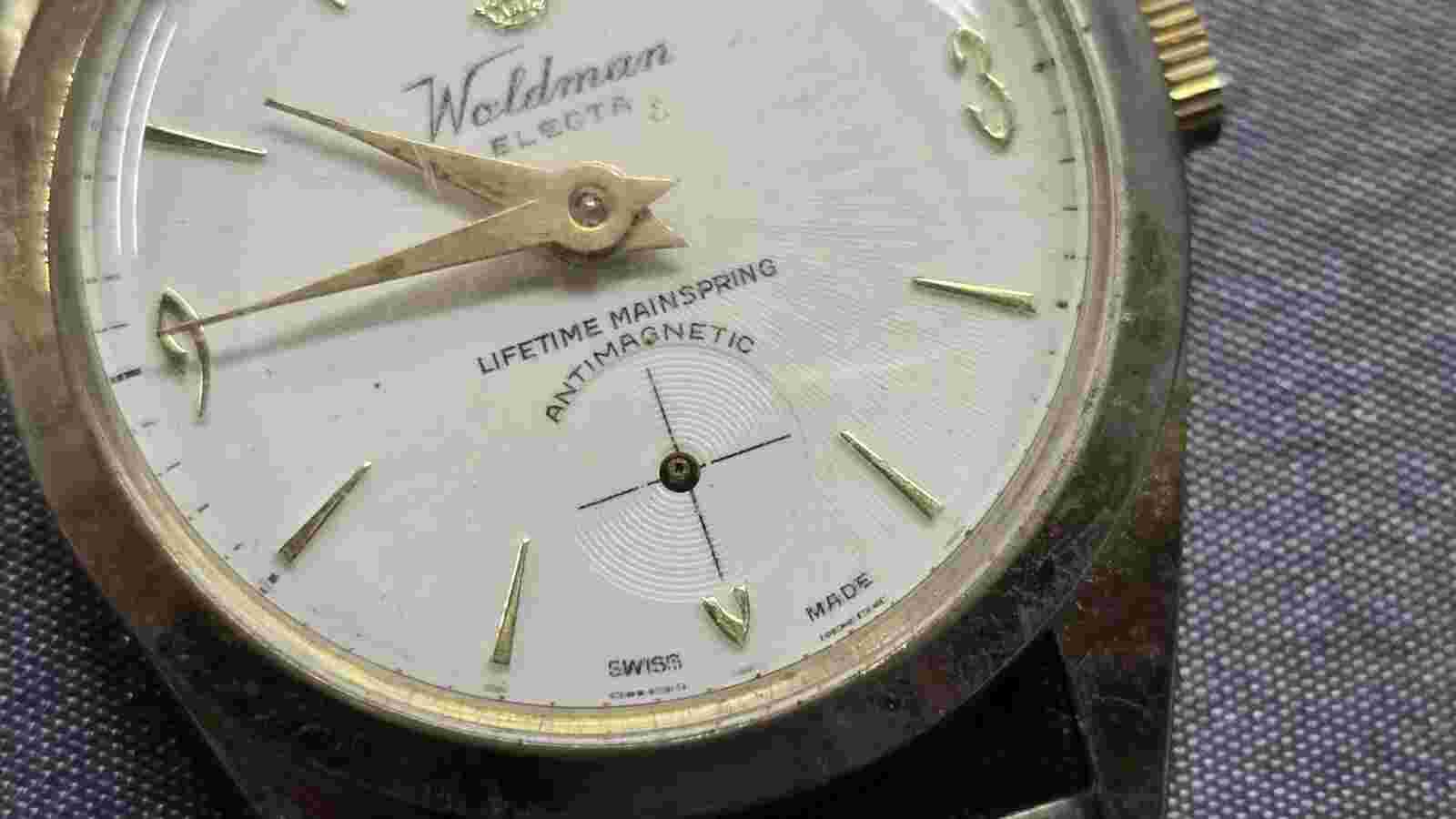 Vintage Woldman Electra Diamond Tooled Wristwatch