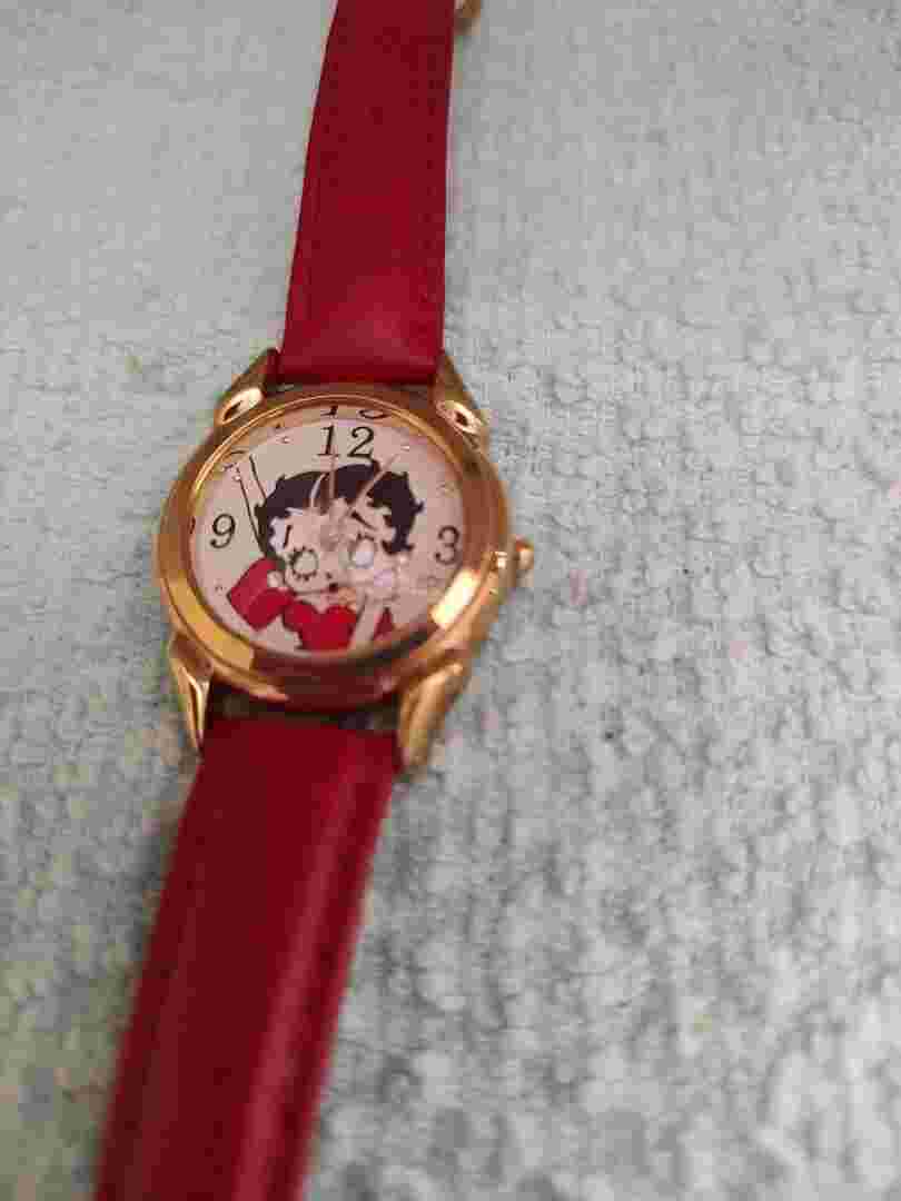 Vintage Betty Boop Watch Red Strap by Fantasma Concave Glass