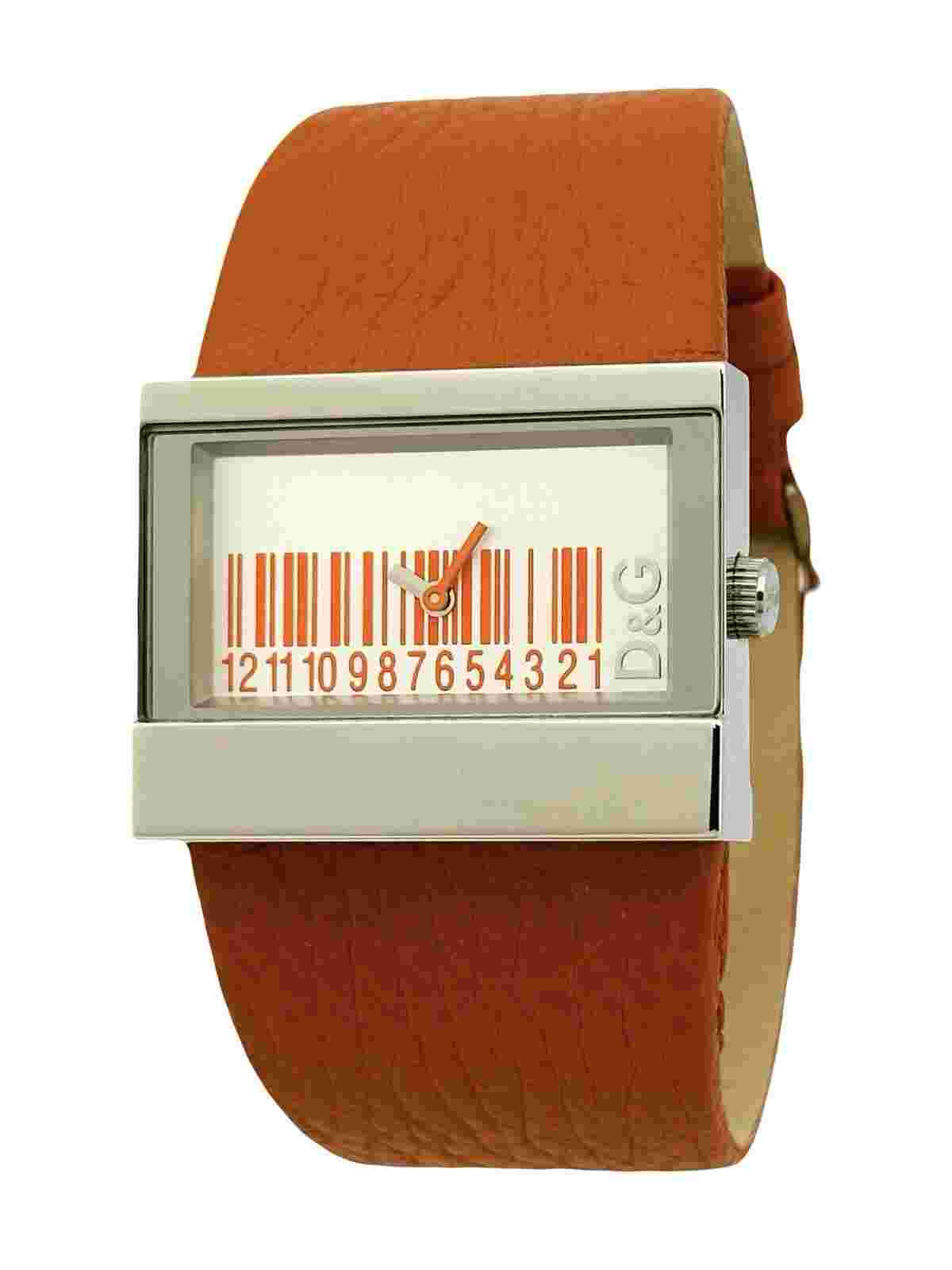 D&G Dolce & Gabbana 3719240404 Barcode Orange Strap Watch