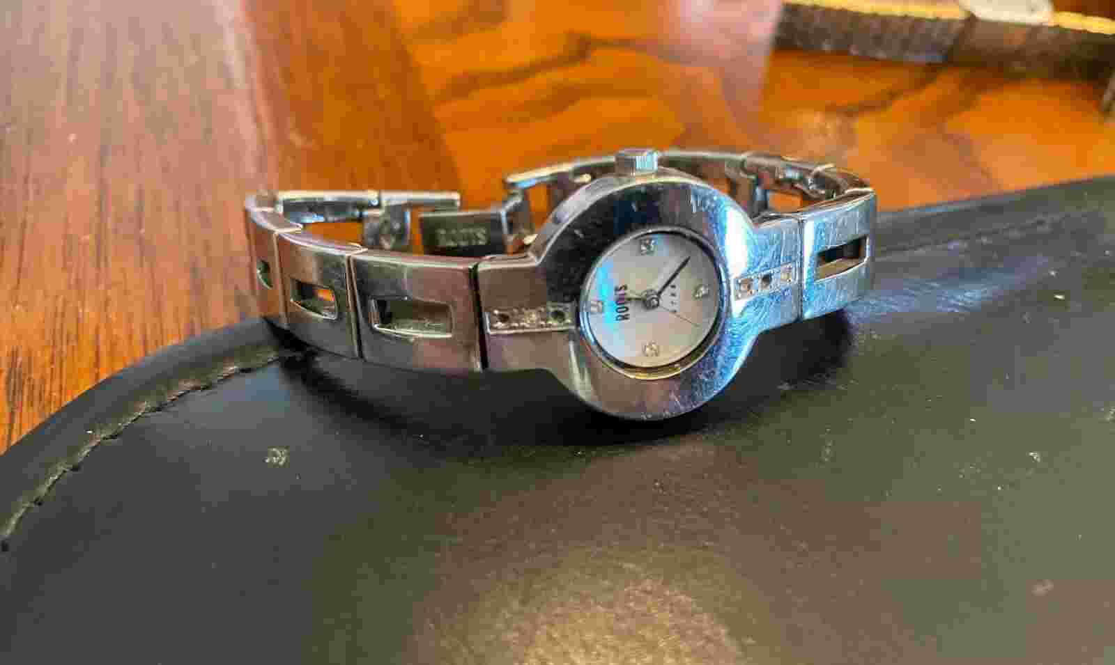 Women's Roots Steel Watch, Bracelet Band wth Rhinestone Accents