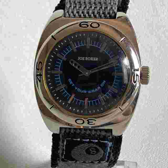 Joe Boxer Watch Men 37mm Silver Tone Get Your Wrap On Nylon Band New Battery