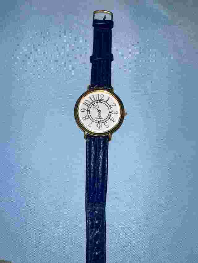 Vintage Triumph Watch - gold toned + blue band - untested