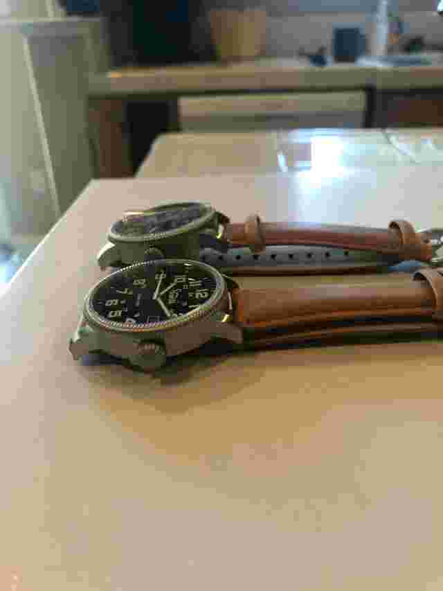 Szanto 1121 Military Field Watch Steel 1100 Series 100m Brown Leather Strap