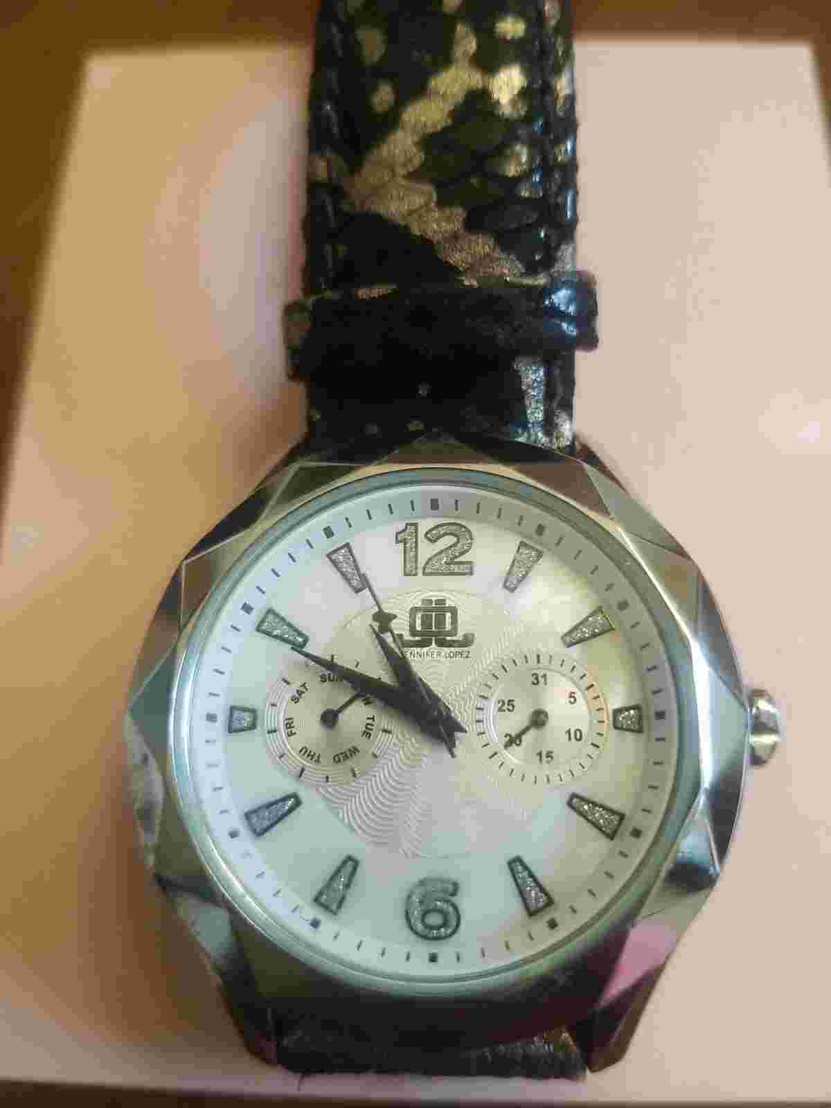 Jennifer Lopez Black & Silver Watch