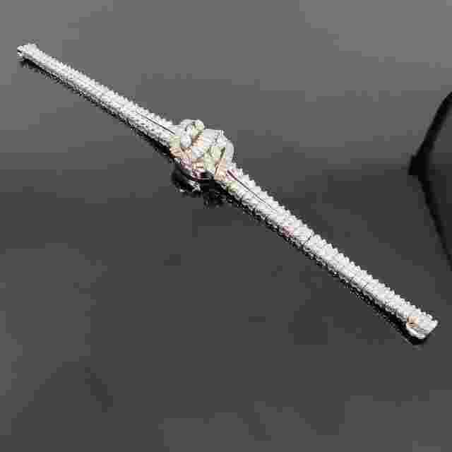 Vintage Hamilton 11.0ct Diamond Platinum Flip Top Lady’s Wrist Watch