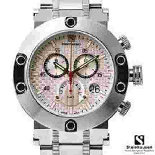 STEINHAUSEN SW578S Monte Carlo Swiss Chronograph Redux Watch, LTD ED, StSl, SIL