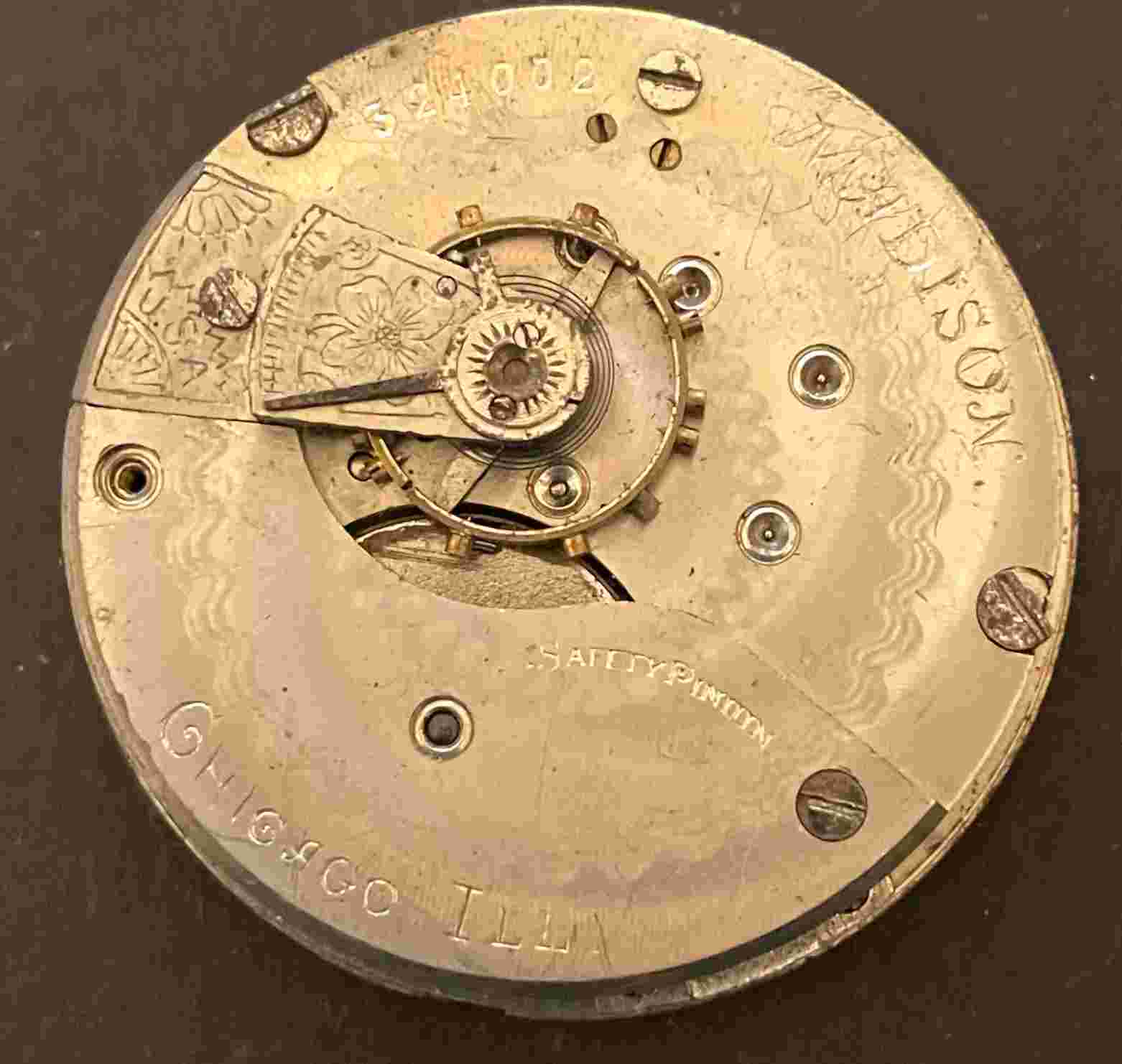 Antique Madison Chicago 18s Pocket Watch Movement Parts/Repair USA