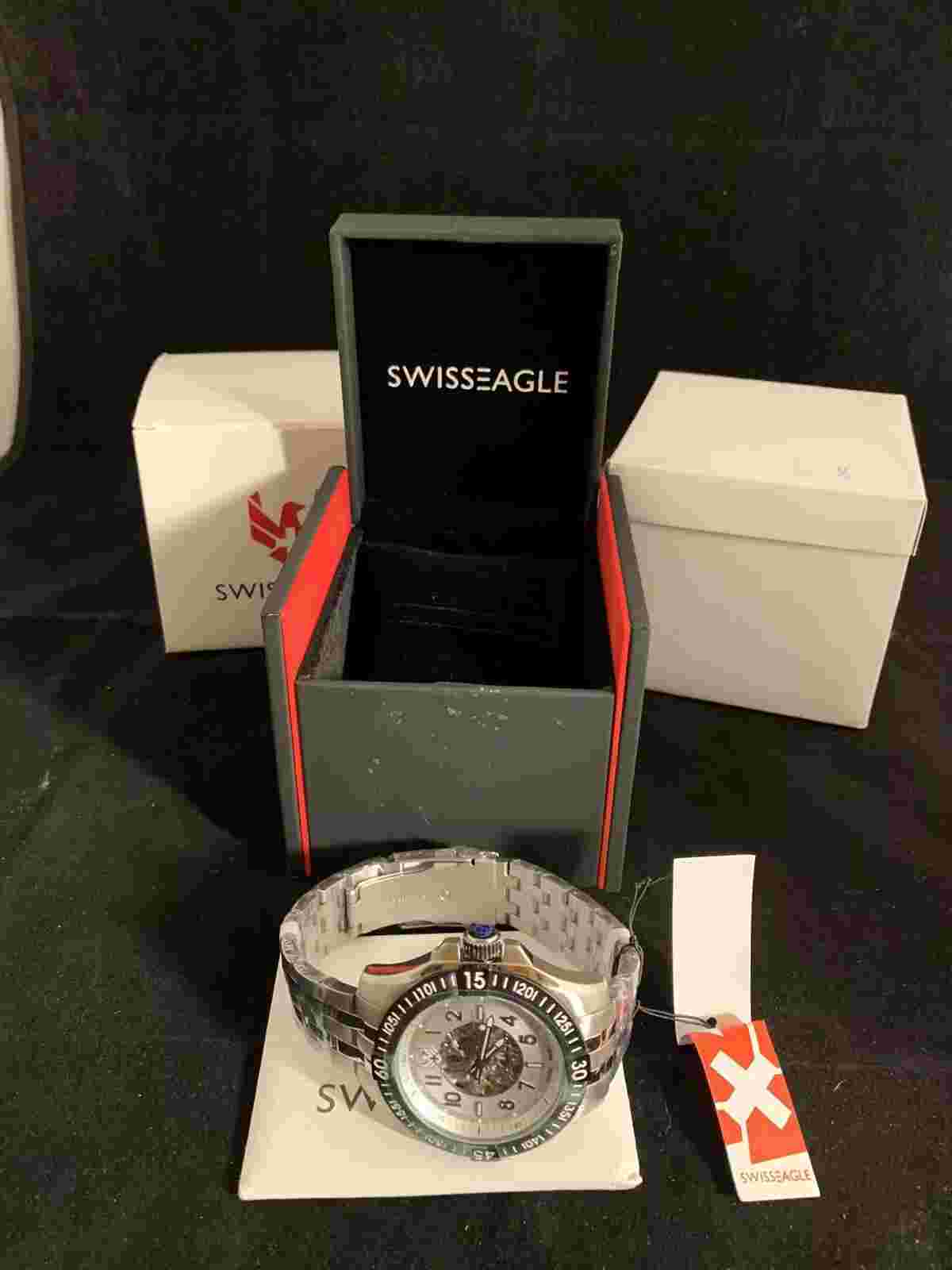 Swiss Eagle Men’s Bracelet Watch SE-9160A-44 Luxury Brand New in Box Guarantee