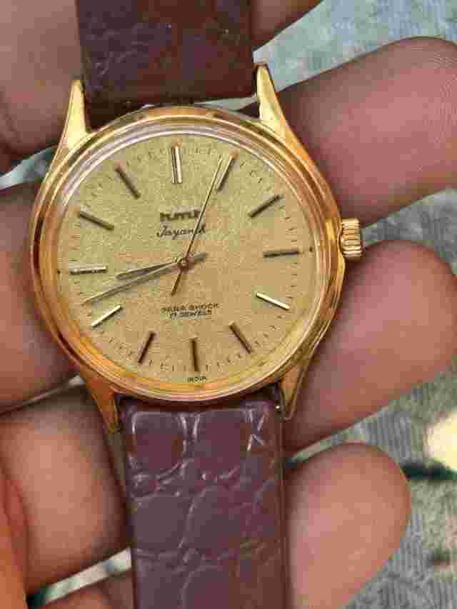 Hmt Jayanth  17 Jewels Rare Golden Dust Dial  Mens Wrist Watch