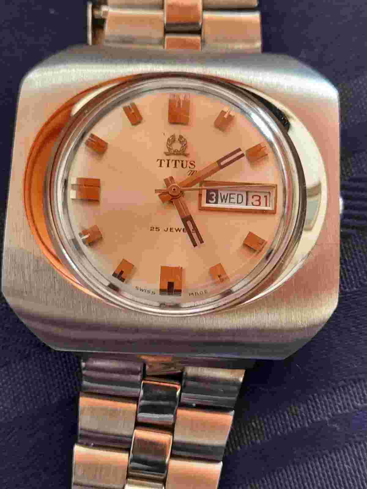 Rare!!! Authentic Swiss-made TITUS Matic Geneve 25j Automatic Watch _2689