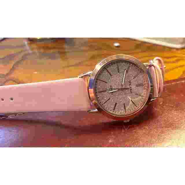 Women's 40mm Yolako Rose Gold Tone Watch, Sparkle Face Pale Pink Band