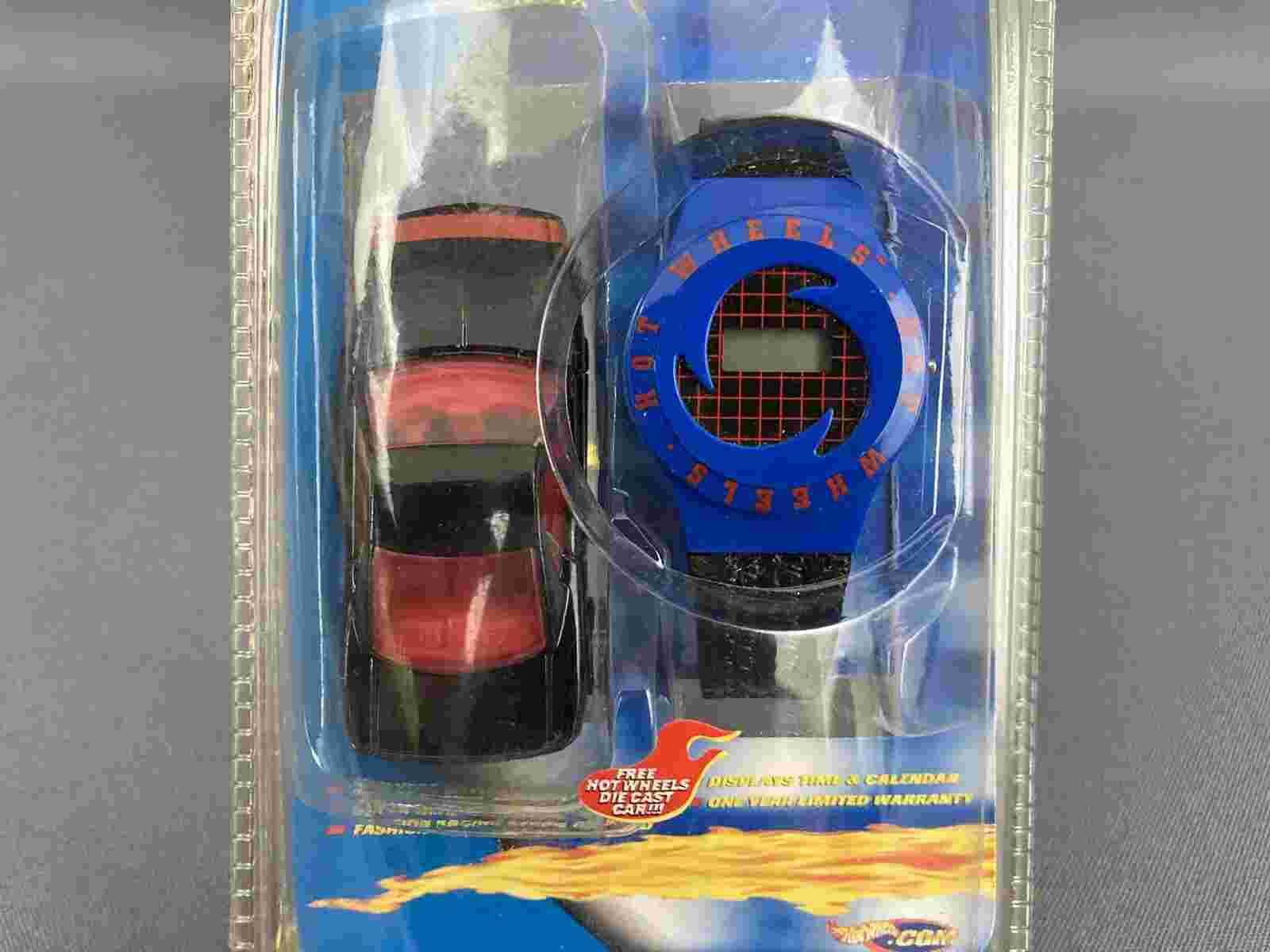Hot Wheels Race Digital Wrist Watch - w/Muscle Tone Car in Black - NIB