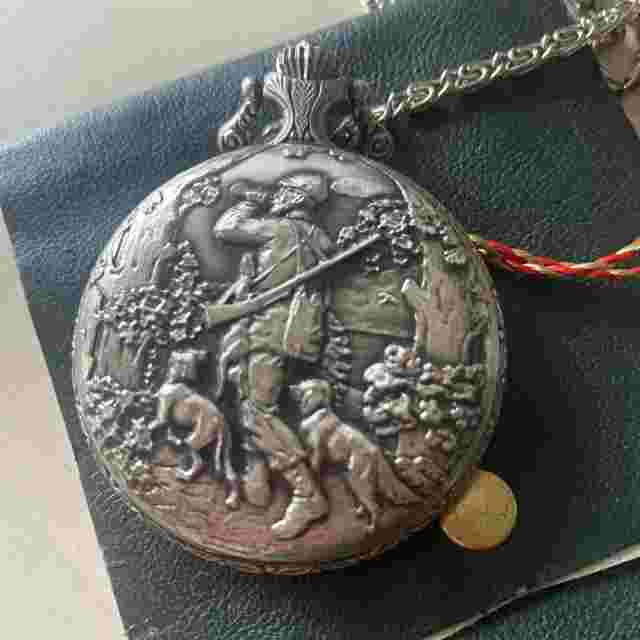 RRP $1100! PERSEO 746500.02 CACCIATORE (Swiss Made) PERSEO Pocket Watch! AS NEW!