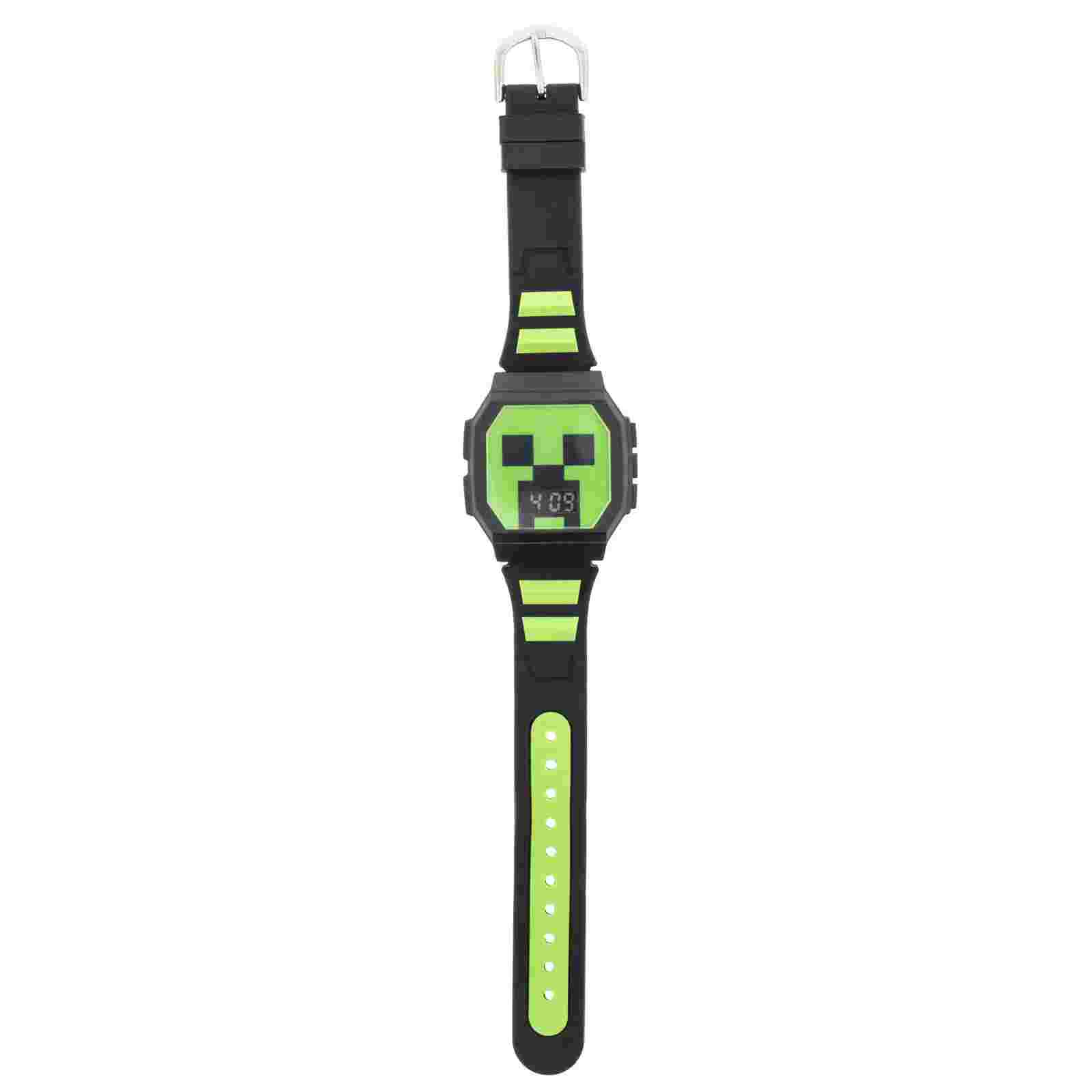 Minecraft Digital Watch with Silicone Band Green