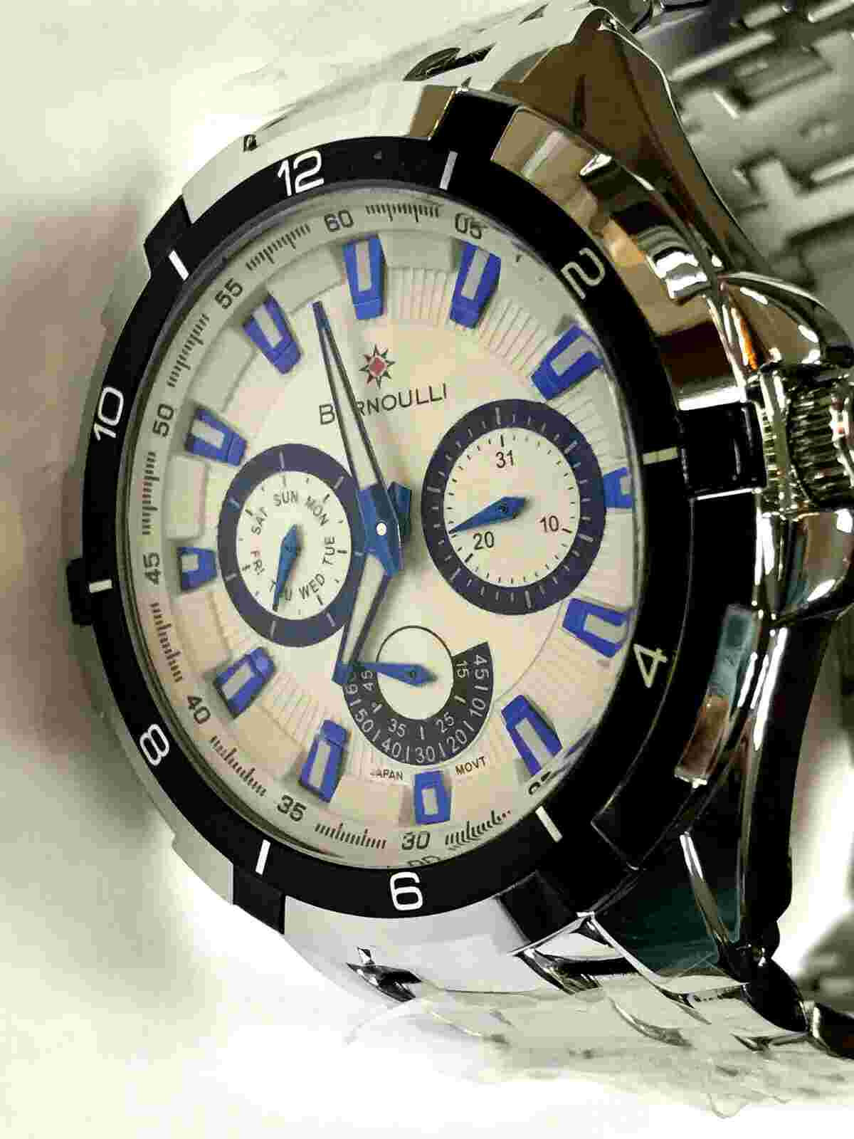 Bernoulli Ara BNL-9306-A  Multi-Function White Dial Quartz Men's Watch WARRANTY