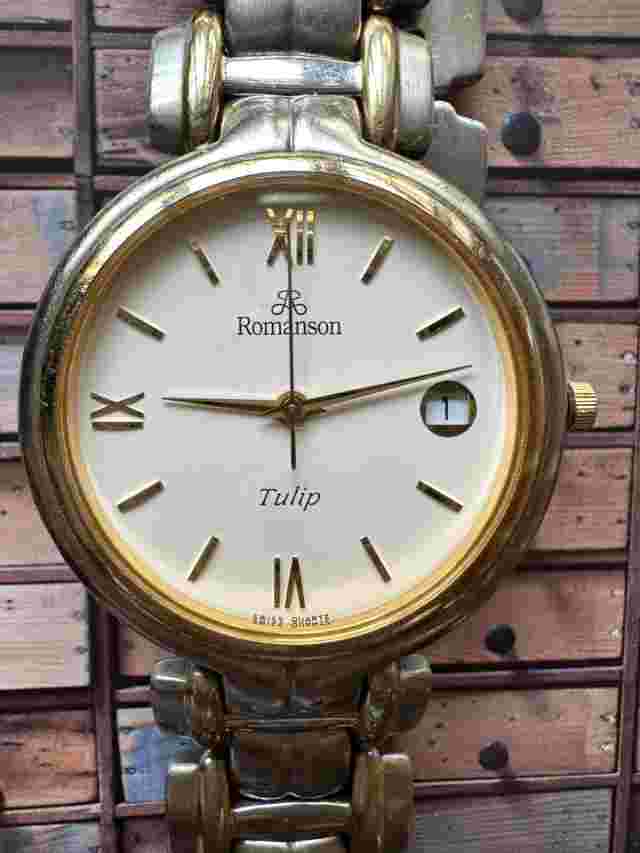 Romanson Tulip Watch, Sapphire Glass. 18k and 23k Gold Plated, Strap Length 16cm
