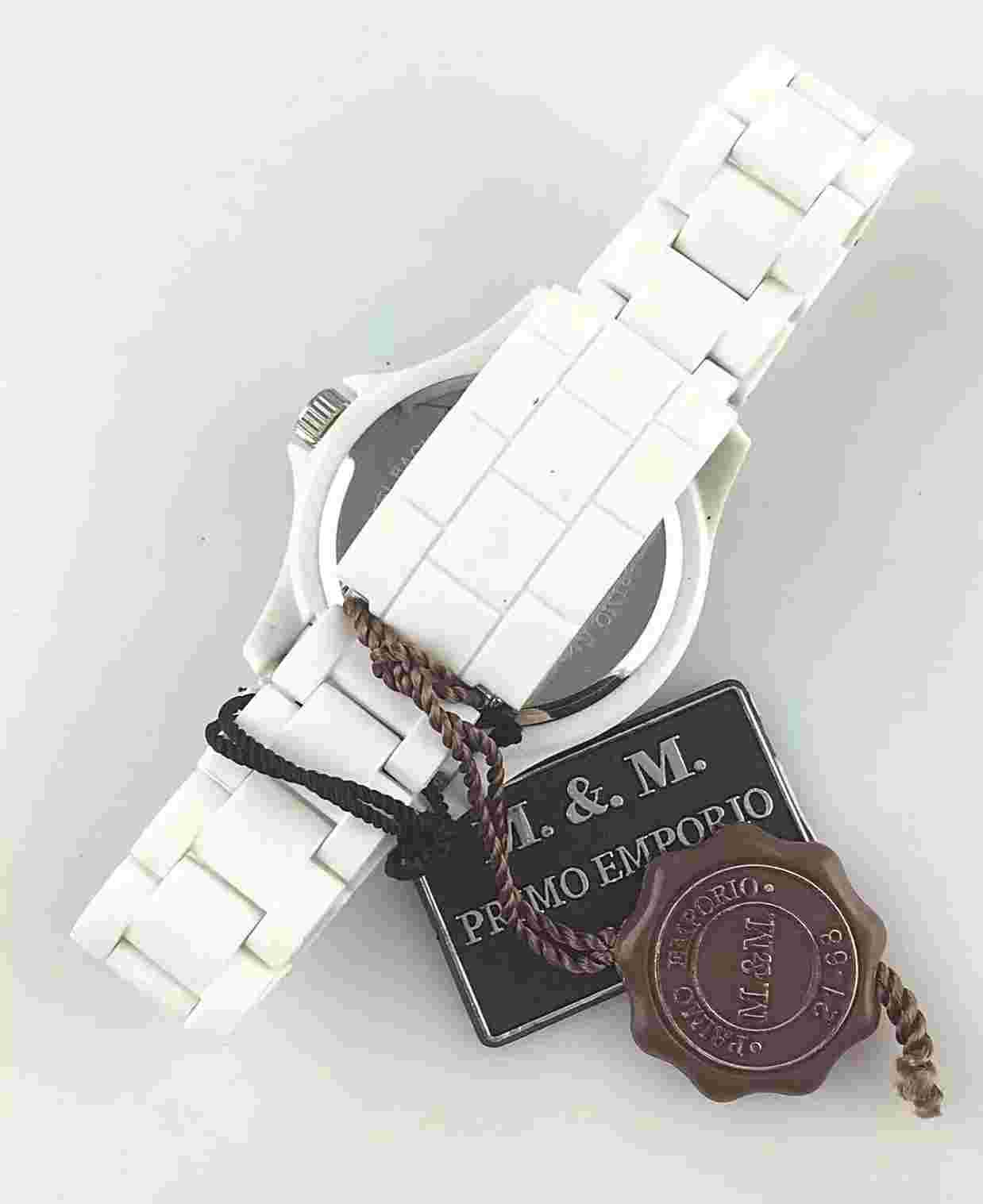 M&M Primo Emporio Quartz Watch For Men 40Mm Working Analog White