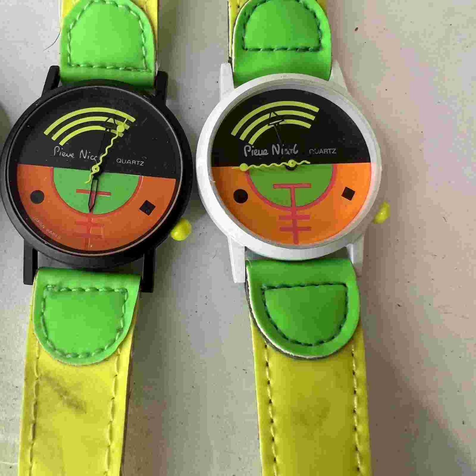 Lot Of 3 Vtg 80s Neon Watches Pierre Nicol 80s Fashion Watch Retro