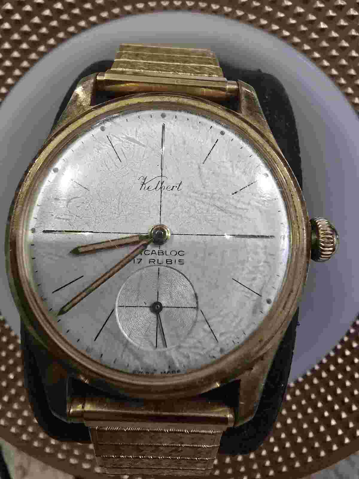 KELBERT VINTAGE SWISS MADE MECHANICAL (SELF WINDING) WATCH CASE (17 RUBIS)