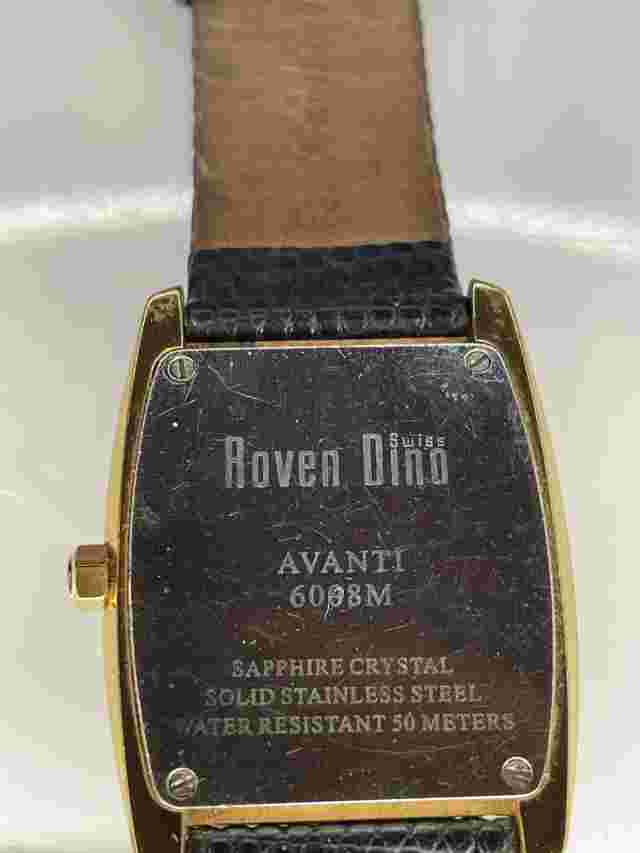Roven Dino Avanti 6008M Stainless Steel Quartz Watch Black Dial Date 30mm