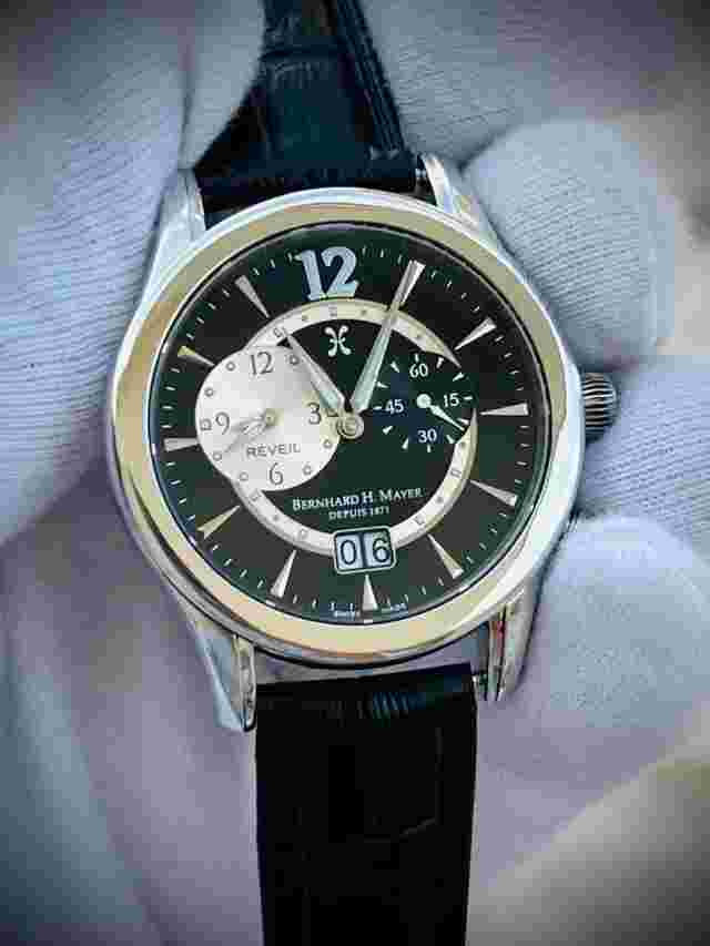 Bernhard H. Mayer REVEIL Black Dial 40mm Mens Watch 40mm B2406