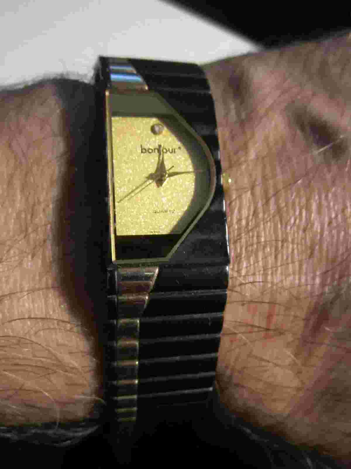 VINTAGE BONJOUR WATCH ART DECO DESIGN FITS UP TO 7 1/2" WRIST NO CLASP - BBA32B