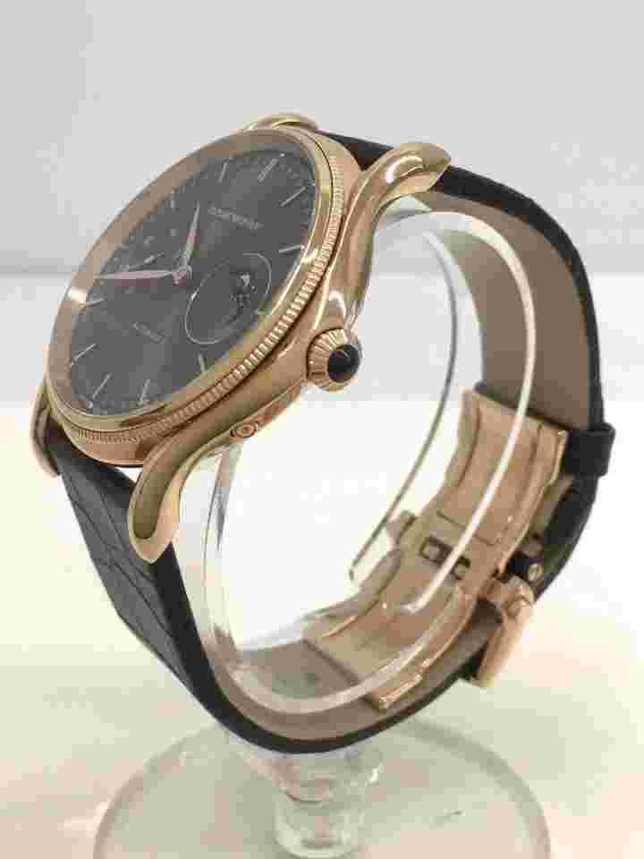 EMPORIO ARMANI ARS-361 Automatic Analog Watch Leather Black Near Mint JAPAN
