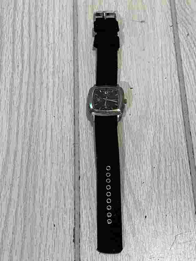 Vintage Joe Boxer Watch Mens Silver Tone Black Band