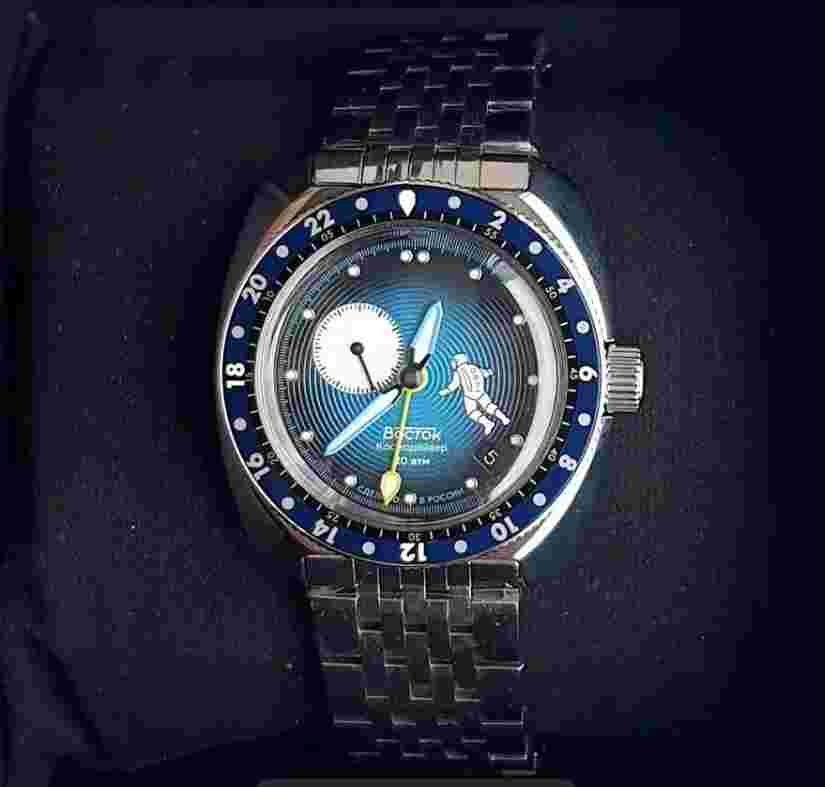 Vostok Luna Dude CosmoDiver Sapphire crystal SS Bras 2426.02 GMT 710B60 24-H