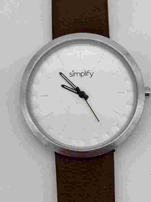 Simplify 6000 Men's Minimalist Light Brown Leather Black Watch SIM6005