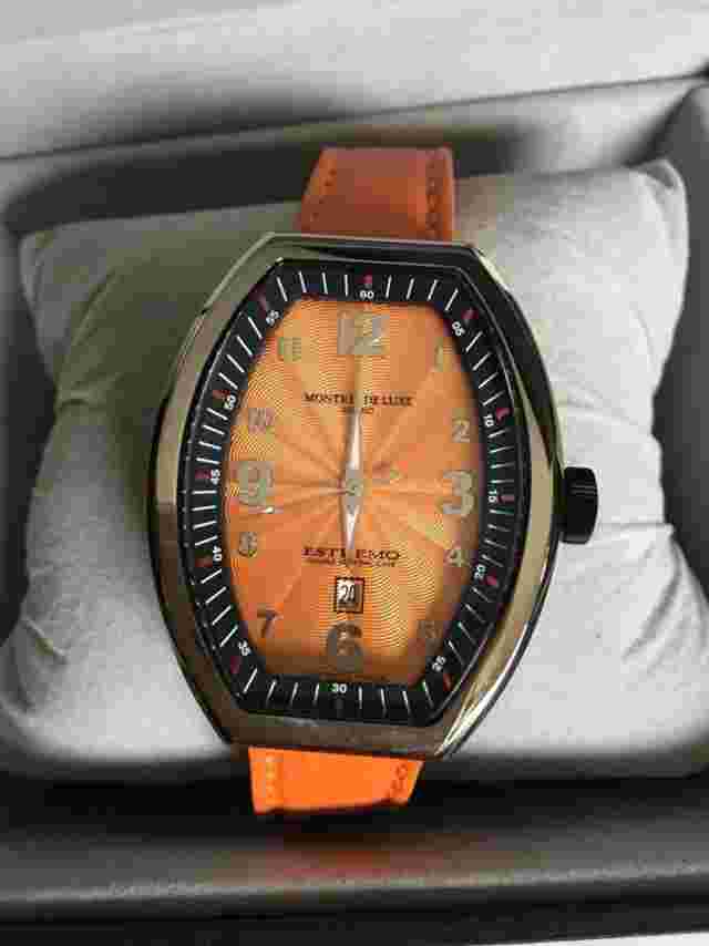 Montres De Luxe Watch Estremo Ladys Steel orange Dial Date EXL A 8304 new