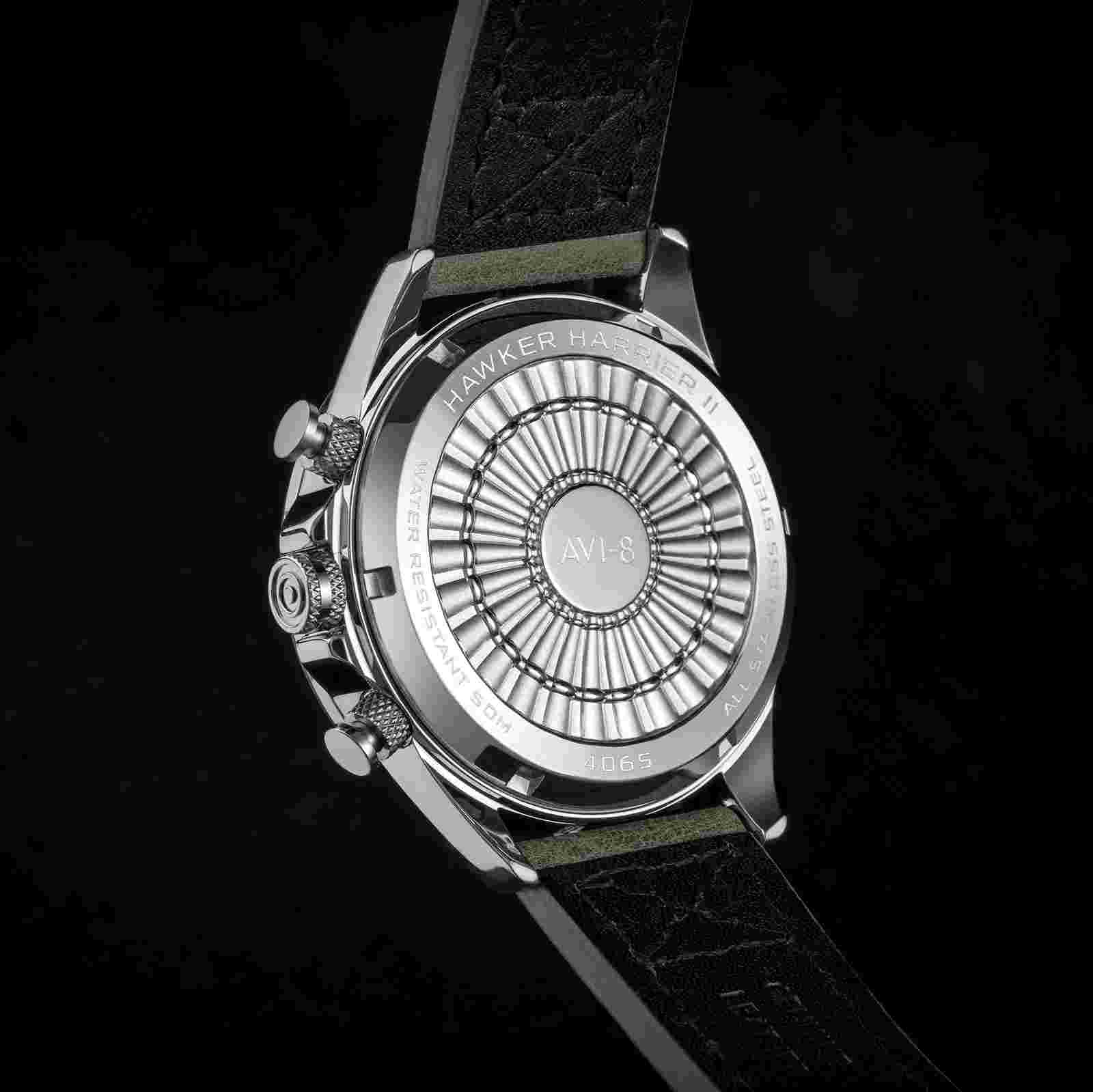 AVI-8 Ivory Steel Hawker Harrier Chronograph Watch AV-4065-01