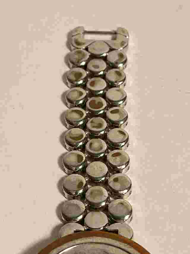 NY&C Women’s Silver Tone Wrist Watch Quartz Round Dot Link stainless steel band